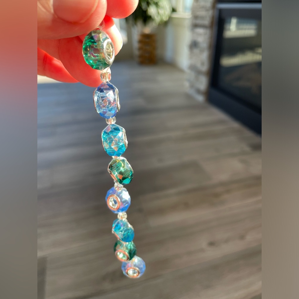 Mixed Blue Multi Faceted Glass Bead Rondelles for Jewelry Craft Making